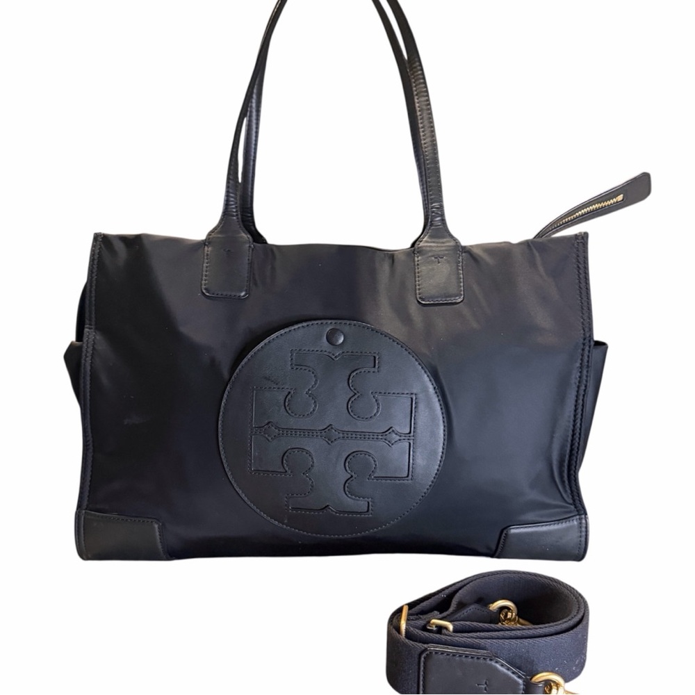 Tory Burch Ella Nylon and Leather Diaper Baby Bag with Shoulder Strap